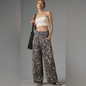 Floral Print Wide-Leg Pants